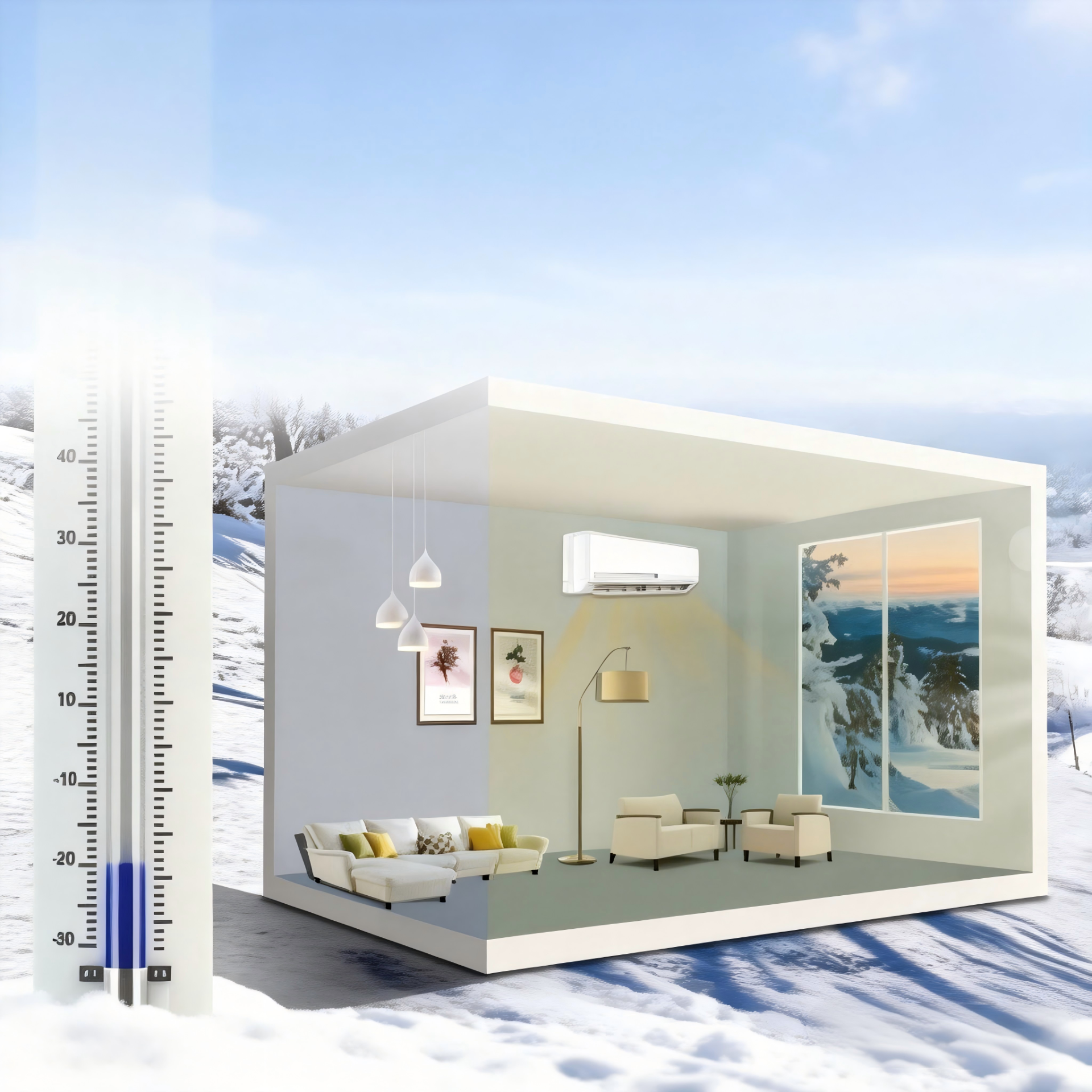 Aux high-performance air conditioner with reliable heating in extreme cold